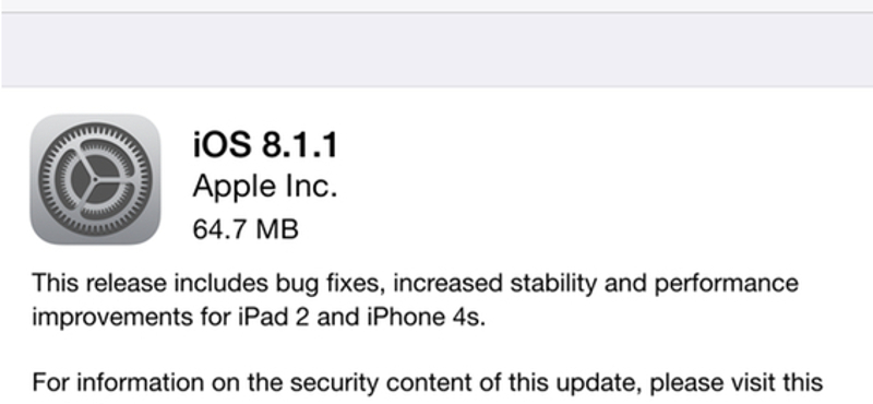 Megjelent az iOS 8.1.1