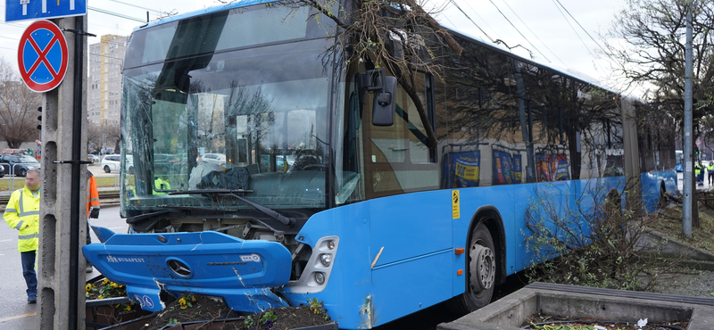 Busz ütközött két autóval az Üllői úton, több fa is kidőlt