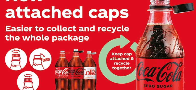 Leszedhetetlen kupakos palackkal állt elő a Coca-Cola 