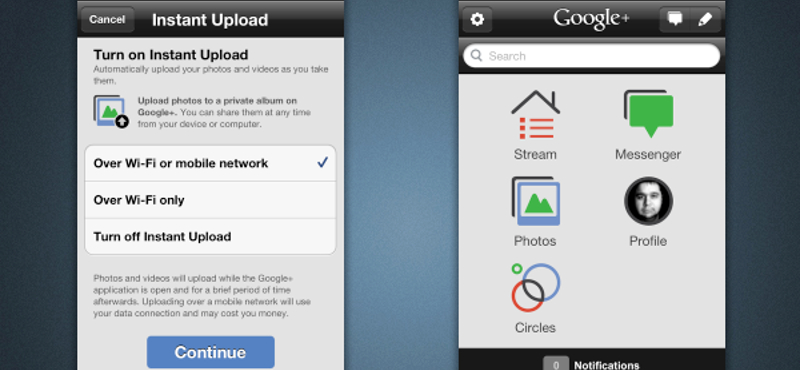 Google+ frissítés iOS-re: megérkezett az azonnali képfeltöltés!