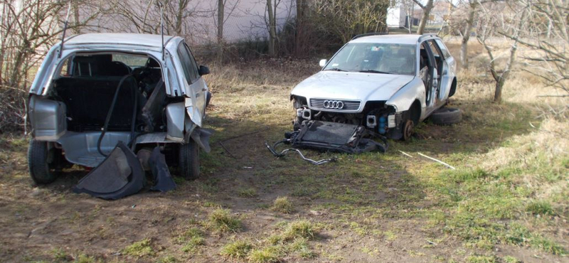 Huszonöt roncsautót foglalt le a NAV egy kertben