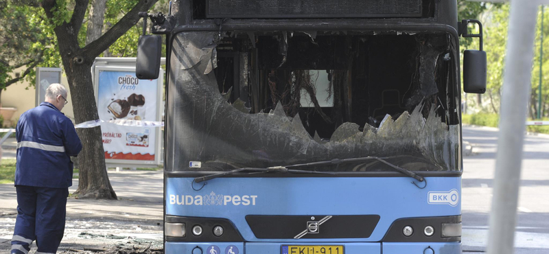 Fotók: Teljesen kiégett egy 26-os busz a Margitszigeten