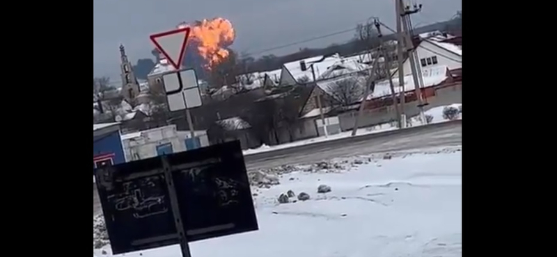 Lezuhant egy orosz katonai teherszállító az ukrán határ közelében, sokan meghaltak – videó