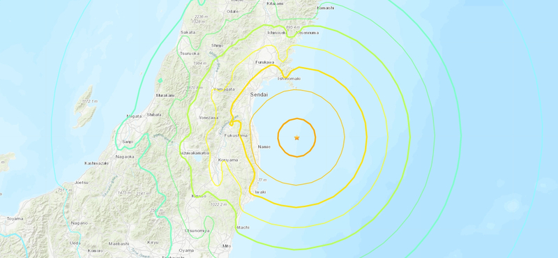 Erős földrengés volt Fukusimától nem messze, cunamiriadót rendeltek el