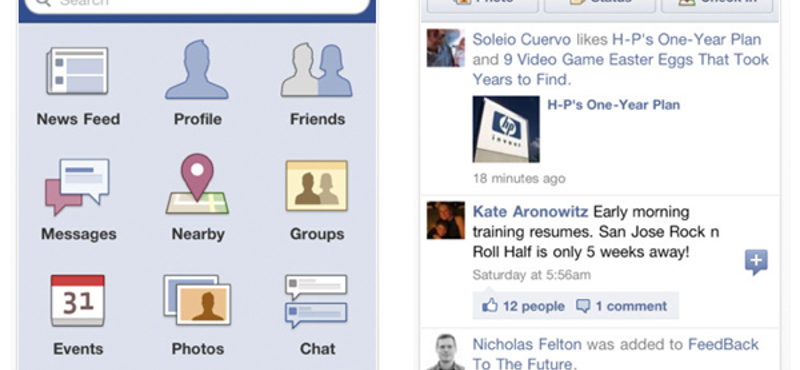 Újított a Facebook az iPhone-on