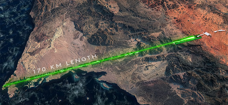 Műholdképeken már látszódik, hogy épül Szaúd-Arábia 170 km hosszú városa