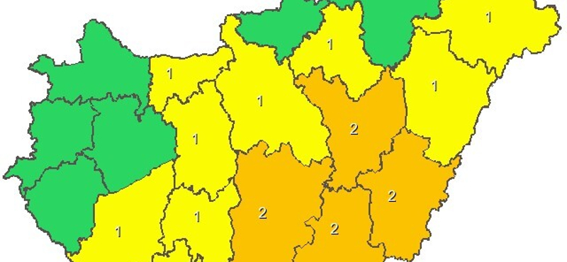 Négy megyére is másodfokú figyelmeztetést adtak ki a forróság miatt