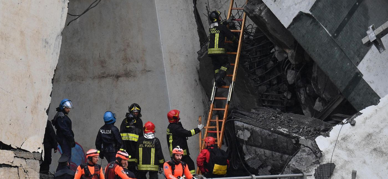 Genovai hídomlás: újabb holttestek kerültek elő a romok alól