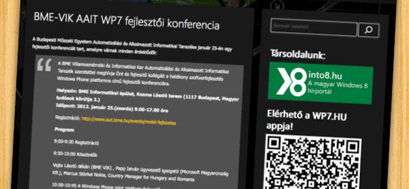WP7 fejlesztői laboratórium a Microsoft és a Nokia együttműködésével