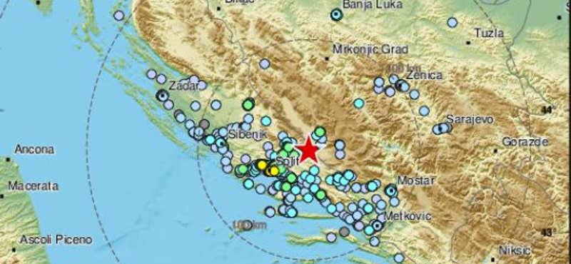 5,1-es erősségű földrengés rázta meg Horvátország déli részét, több épület megsérült