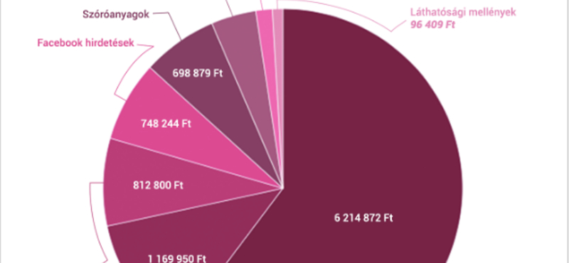 Így költötte el kampánypénzeit a Momentum – kördiagram