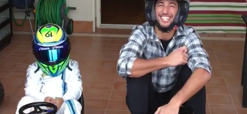 Az év legcukibb versenyén Massa kisfiától kapott ki Daniel Ricciardo – videó