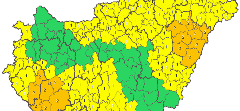 Vihar miatt adtak ki riasztást Somogyban és Hajdú-Biharban