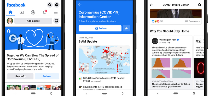 Járványügyi tájékoztatóvá alakul a Facebook teteje, önnél is meg fog jelenni