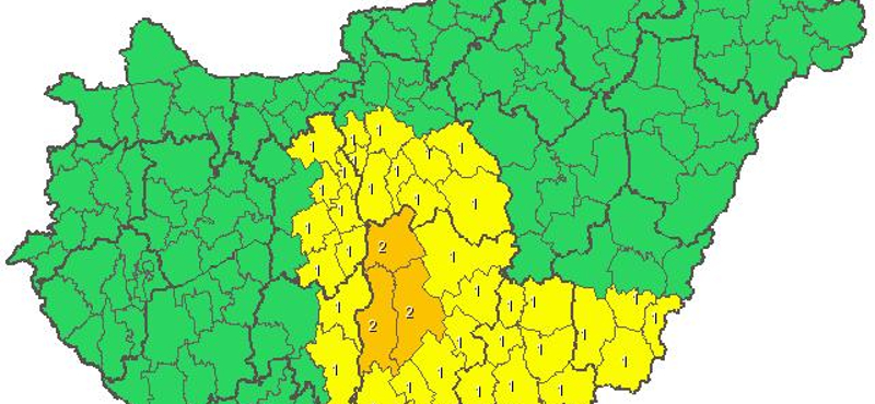 Riasztást adtak ki a vihar miatt – térkép