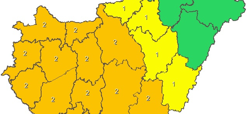 Narancsba borul holnap a fél ország - térkép