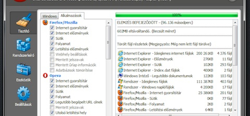 Már a Firefox 5-öt is támogatja a CCleaner