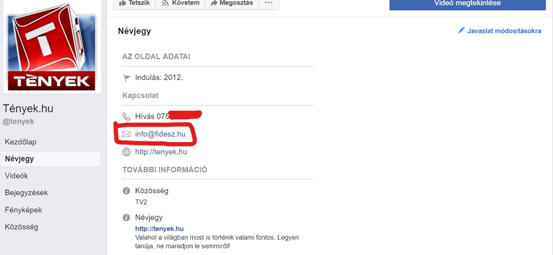 Valaki meghekkelhette a TV2 Tények Facebook-oldalát