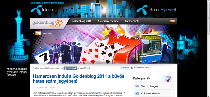 Goldenblog 2011: hamarosan indul a blogversenyünk