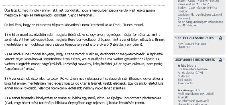 A lapkiadók nem lelkesednek az iPad iránt