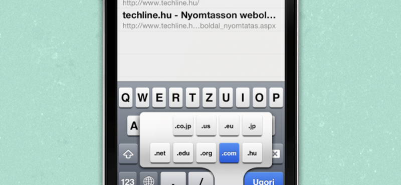 iOS tipp: domain nevek végződéseinek gyorsabb beírása iOS-en a mobil Safariban
