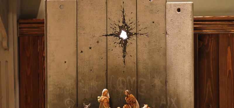 Banksy új alkotása bukkant fel Betlehemben