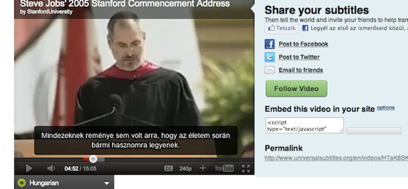 Internetes videók utólagos feliratozása tetszőleges nyelveken (videóval)