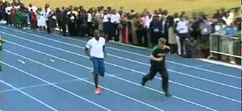 Videó: Usain Bolt hagyta nyerni Harry herceget