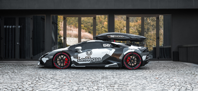 Akármennyire terepszínű, elég feltűnő Jon Olsson síboxos Lamborghinije