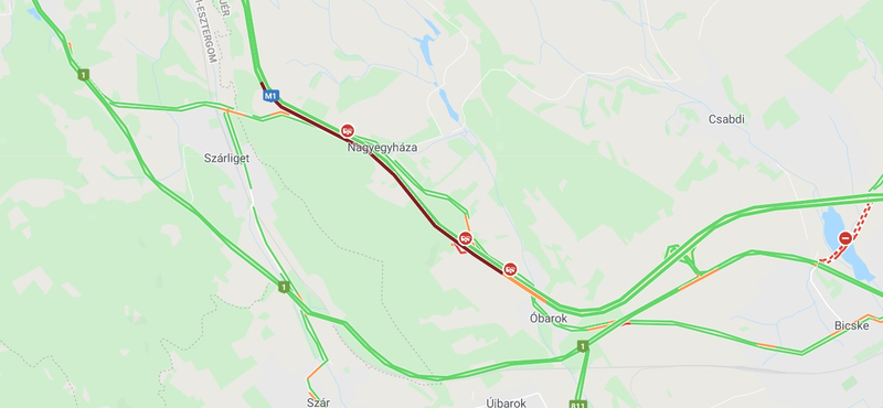 Három baleset történt az M1-es autópályán, több kilométeres a torlódás