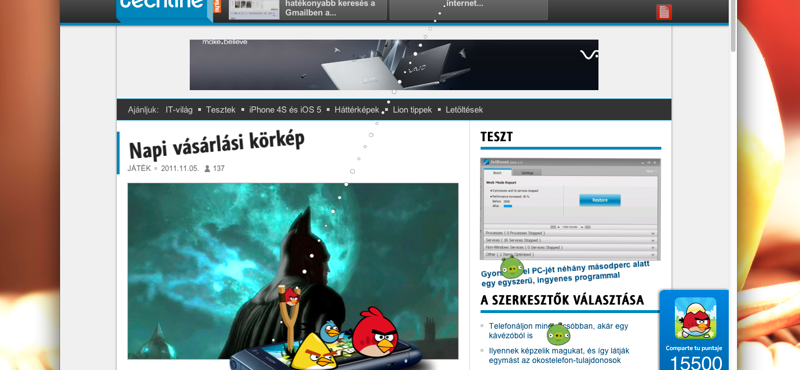 Játsszunk Angry Birdsöt és Fruit Ninját bármelyik weboldalon a böngészőben [videóval]