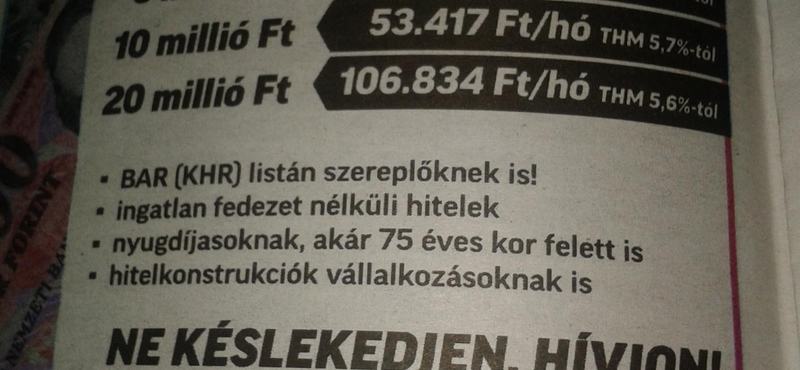 Kedvezményes hitelt ígértek, bedőltem