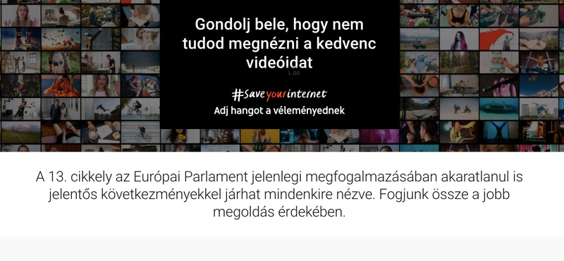 Nem hagyja magát a YouTube, mozgalmat indított az új EU-s szabály módosításáért