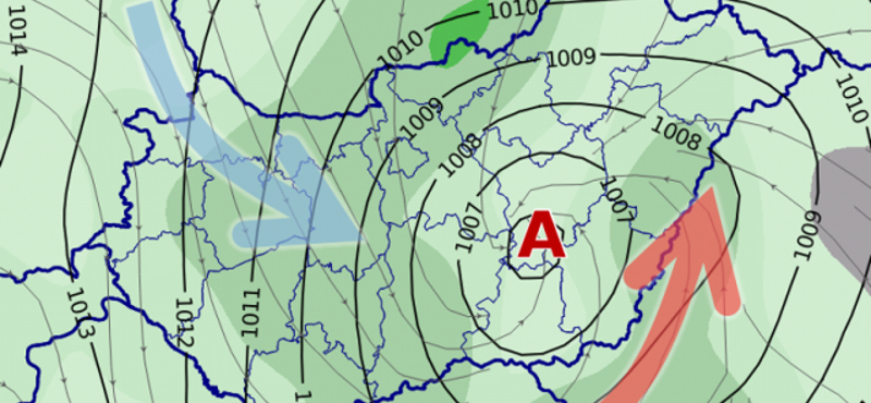Ciklon ér ide estére, így növekszik lépésről lépésre - térképek