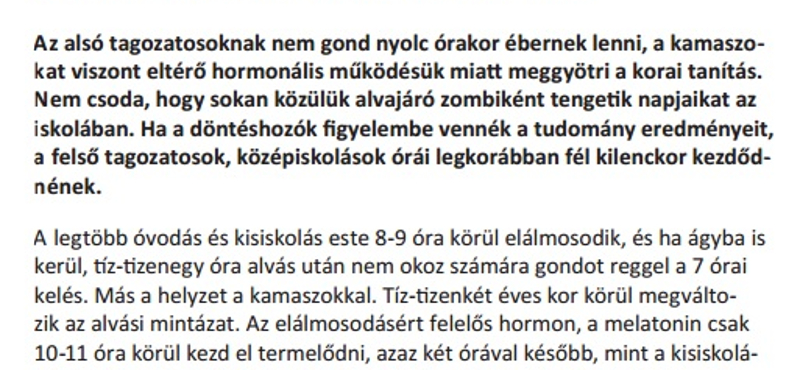Túl korai a kamaszoknak a 8 órai iskolakezdés – olvasta ma 8-kor 90 ezer kamasz