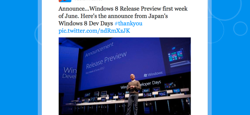 Júniusban érkezik a Windows 8 Release Preview