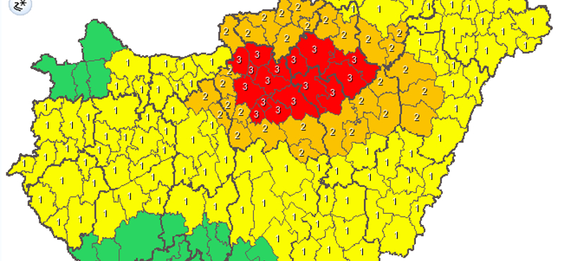 Szorul vissza a vörös folt! Itt az új riasztási térkép