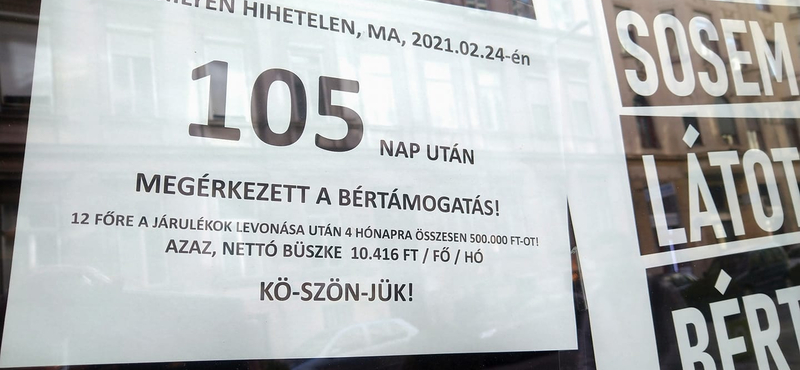 Fejenként havi 10 ezer forint lett az állami bértámogatás a járulékok levonása után a Jedermann kávézónál