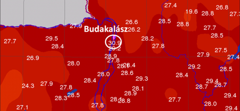 Ma volt 2014 eddigi legmelegebb napja - hőtérkép