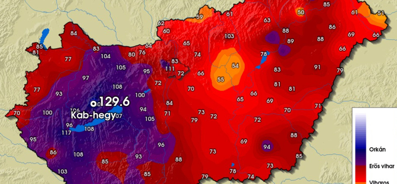 Új rekord: óránként majdnem 130 kilométeres szél süvített a Kab-hegyen