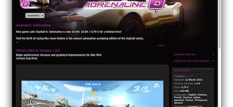 Asphalt 6 OS X-re, most csak 1 dollárért