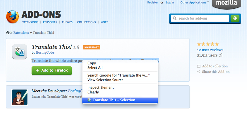 Fordítsunk le szövegeket egy kattintással a Firefoxban