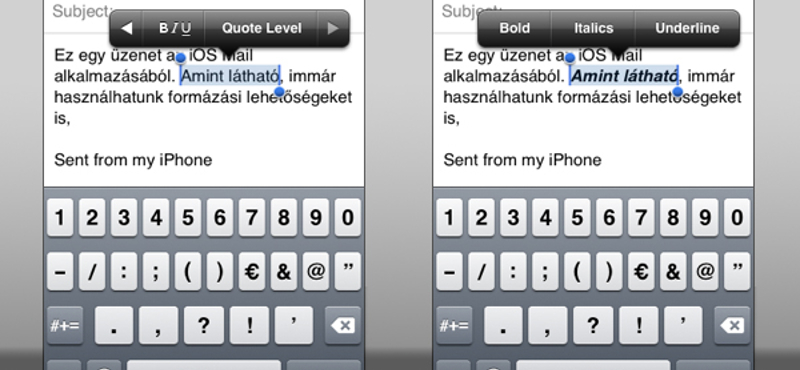 iOS 5: szövegformázás a levelezőben, jelölési lehetőségek, és emoji támogatás