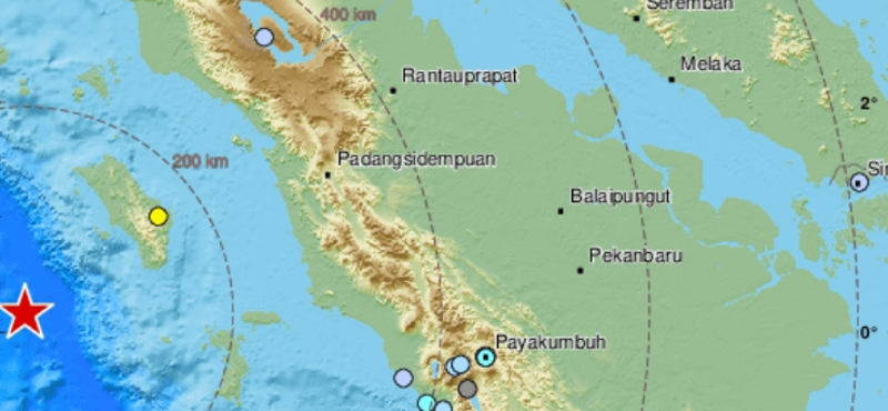 6,6-os erősségű földrengés volt Szumátránál