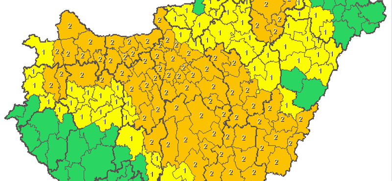 Másodfokú riasztást adtak ki több megyére
