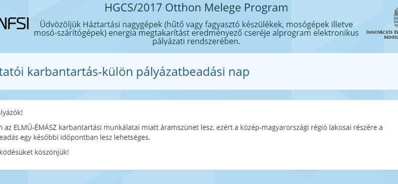 Leállt az Otthon Melege program weboldala, szerdára halasztják a pályázatbeadást