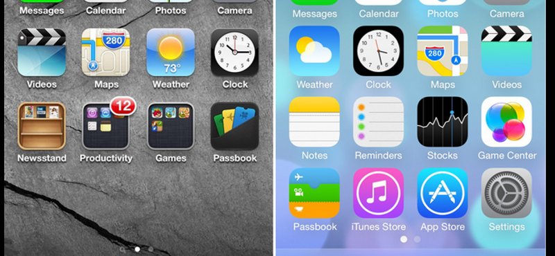 Érdekes képek: iOS 6 vs. iOS 7