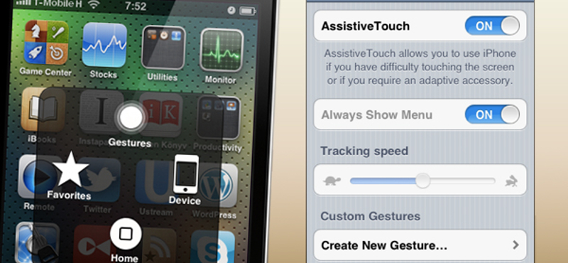 iOS 5 tipp: funkciók gyorsabb elérése és saját ujjgesztusok használata