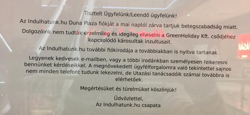 "Kollégáink nem bírták  idegileg a károsultak inzultusait" - sorra zárja be irodáit a Green Holidays-utak közvetítője