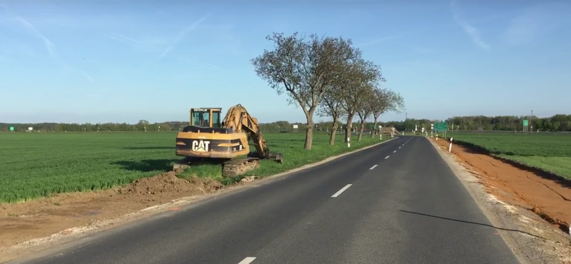 Bicikliút magyar módra: egy sornyi diófát kellett letarolni az építkezés miatt – videó